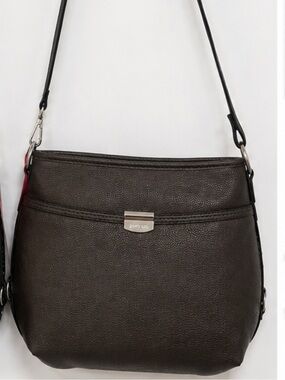 Rosetti Dark Brown Shoulder Bag with Silver Accent